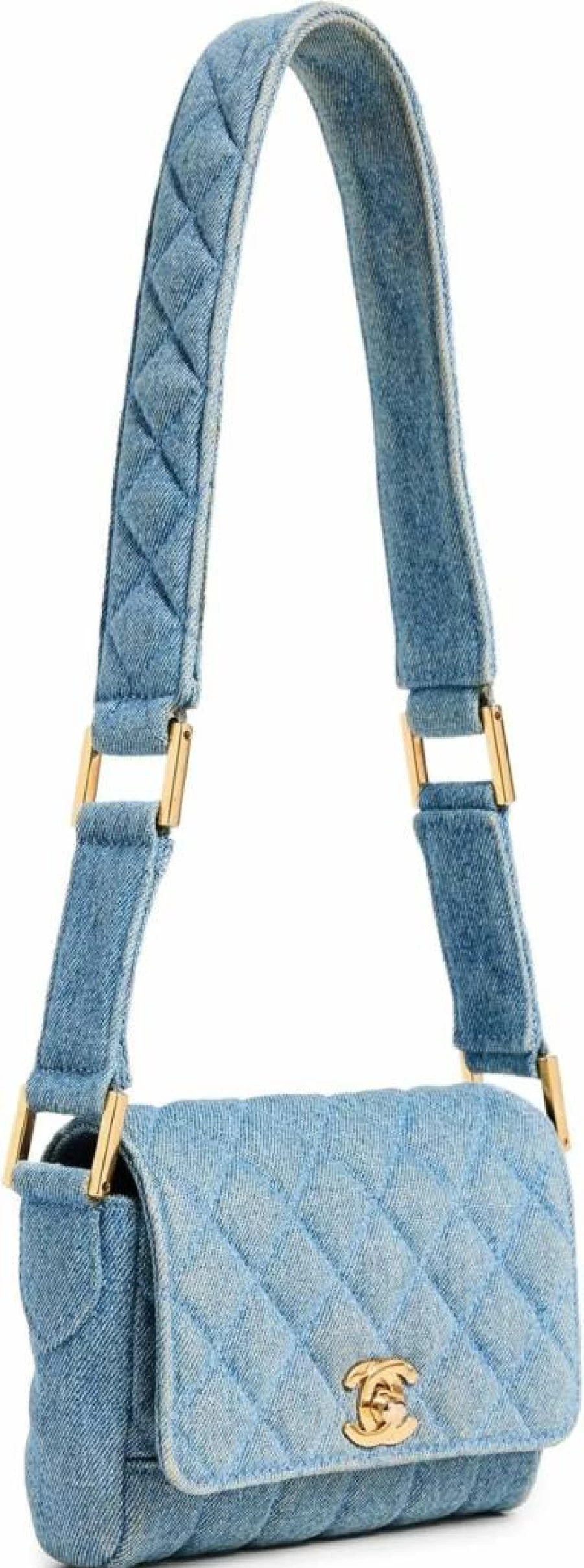 CHANEL Blue Denim Shoulder Bag Vintage Mini Crossbody for Women Luxury Designer Handbag