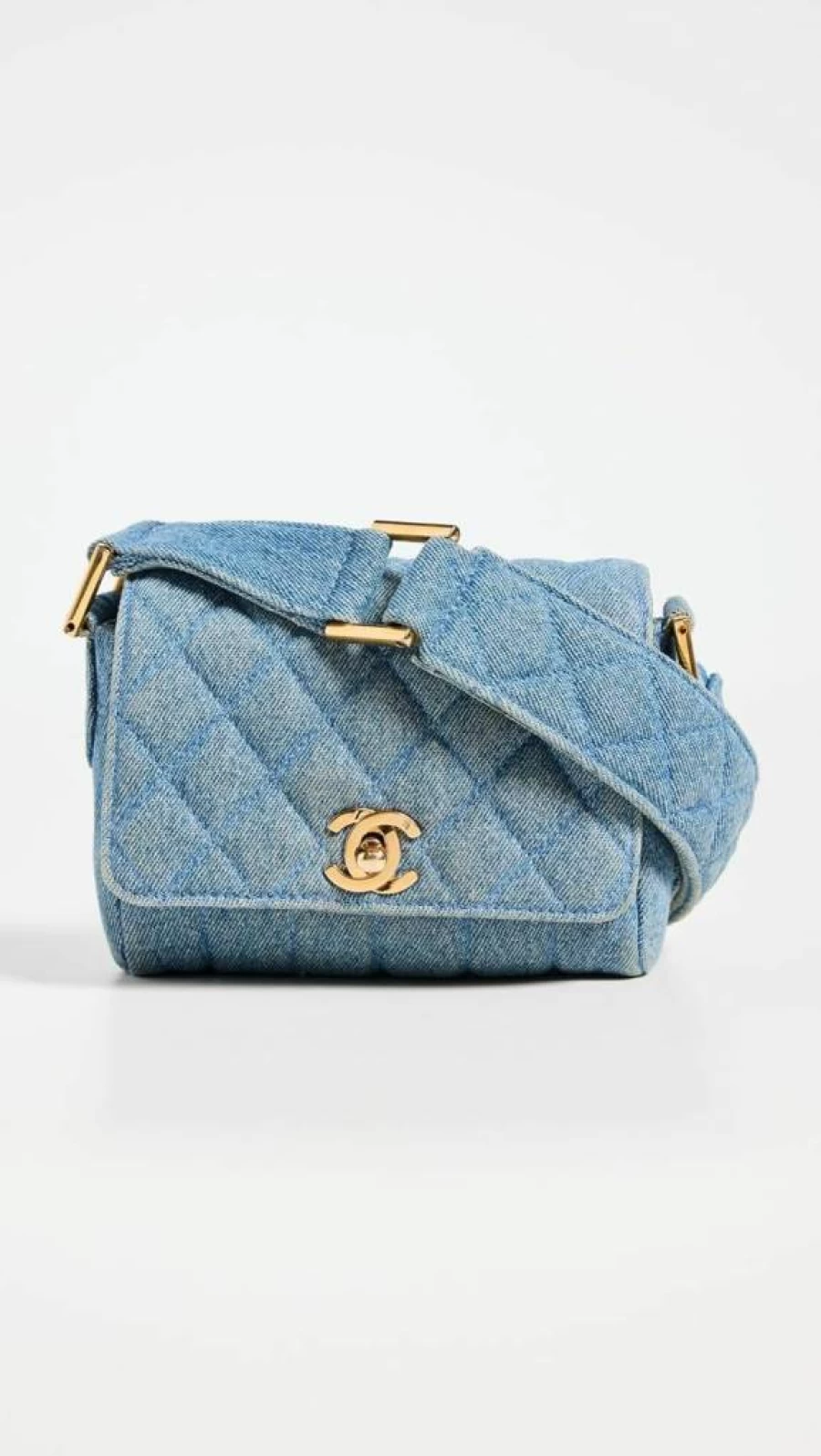 CHANEL Blue Denim Shoulder Bag Vintage Mini Crossbody for Women Luxury Designer Handbag