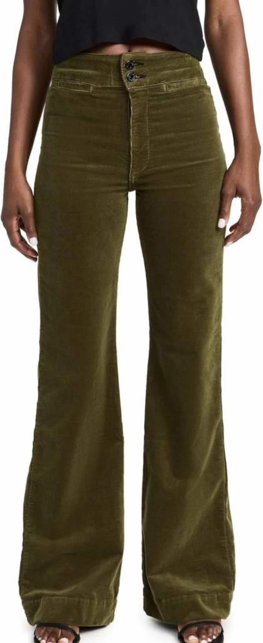 ASKK NY Women's Velvet Wide Leg Pants - Luxurious High Waisted Palazzo Trousers for Elegant Comfort