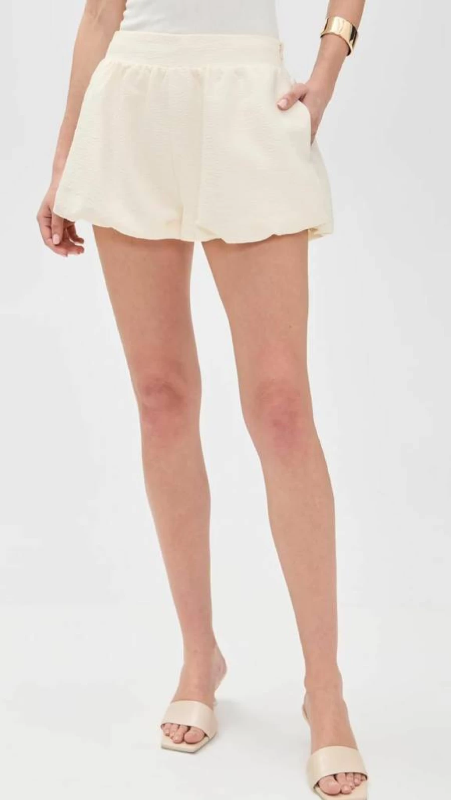 Line & Dot Women's Adella High-Waisted Denim Shorts - Trendy Summer Casual Style