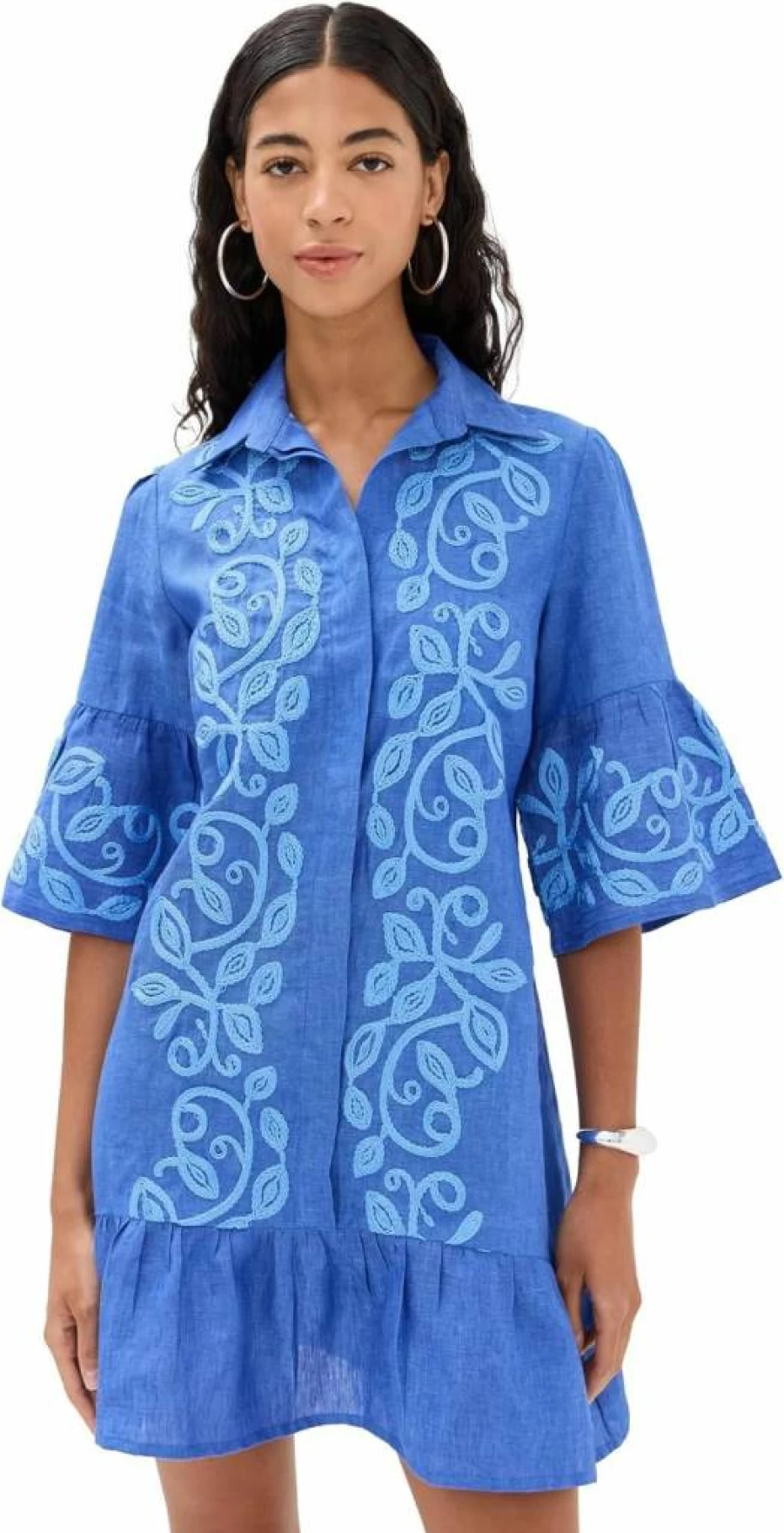 Temptation Positano Women's Embroidered Midi Dress - Floral Summer Boho Chic Maxi Dress