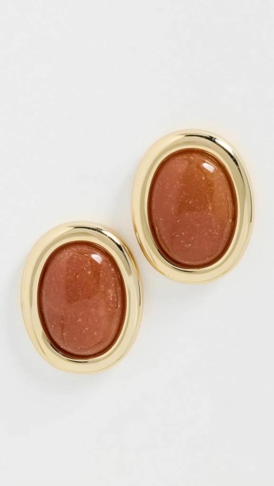 LUV AJ Women's Sunset Stone Stud Earrings - Gold Hoop Earrings with Gemstone Details