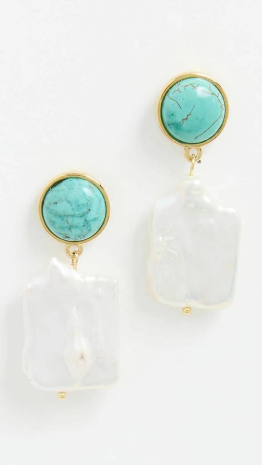 MAYAMAR Turquoise Stone Pearl Earrings for Women – Handmade Dangle Jewelry