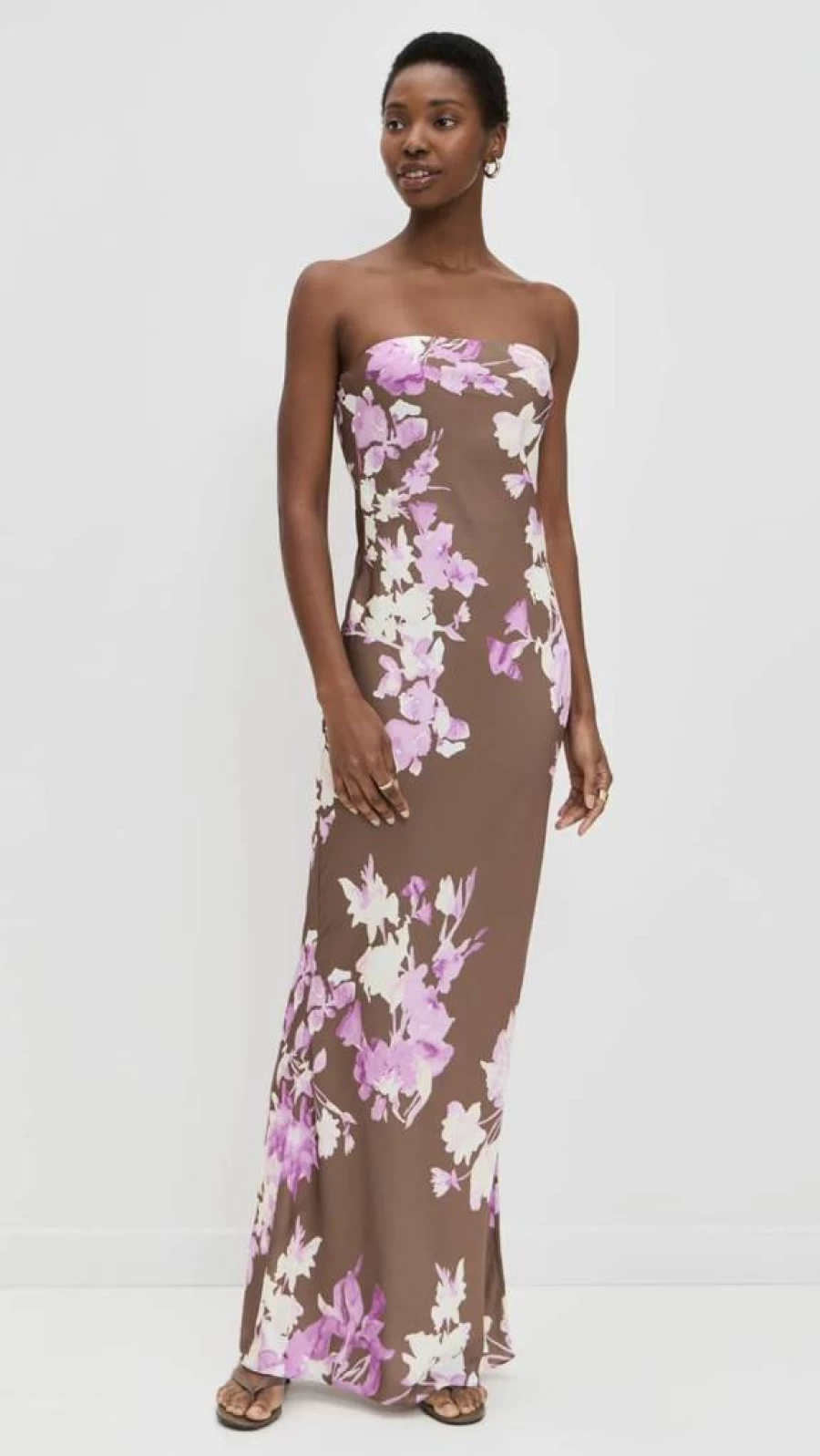 ROCOCO SAND Women's Elegant Strapless Maxi Dress - Summer Beach Wedding Party Long Dress