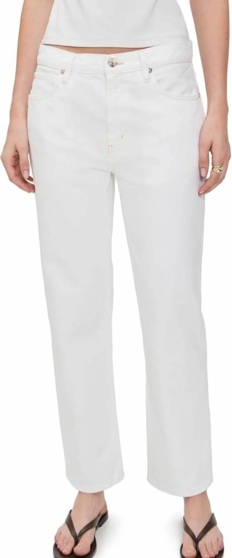 FRAME Women's The Hang High-Rise Straight Leg Jeans
