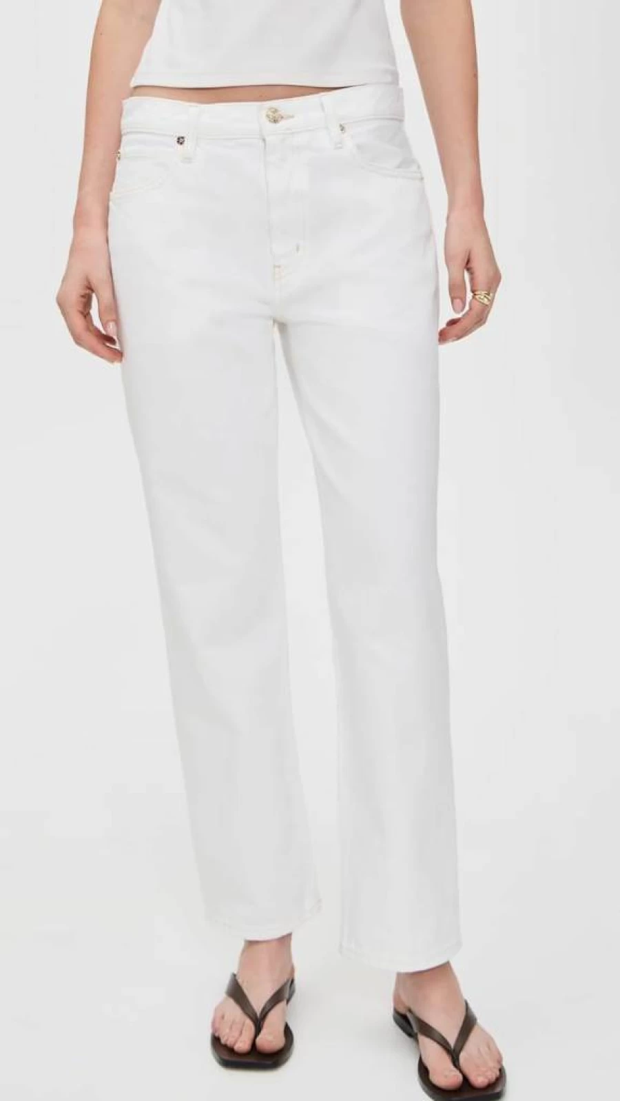FRAME Women's The Hang High-Rise Straight Leg Jeans