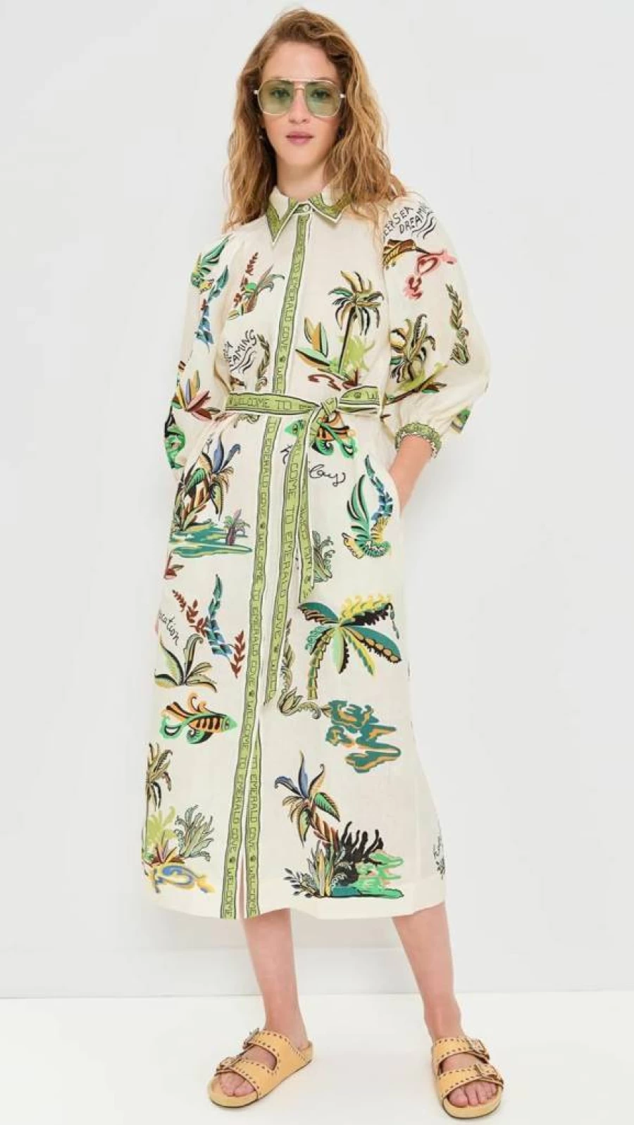 Alemais Women's Day Dream Linen Shirtdress - Lightweight Summer Dress with Button Front