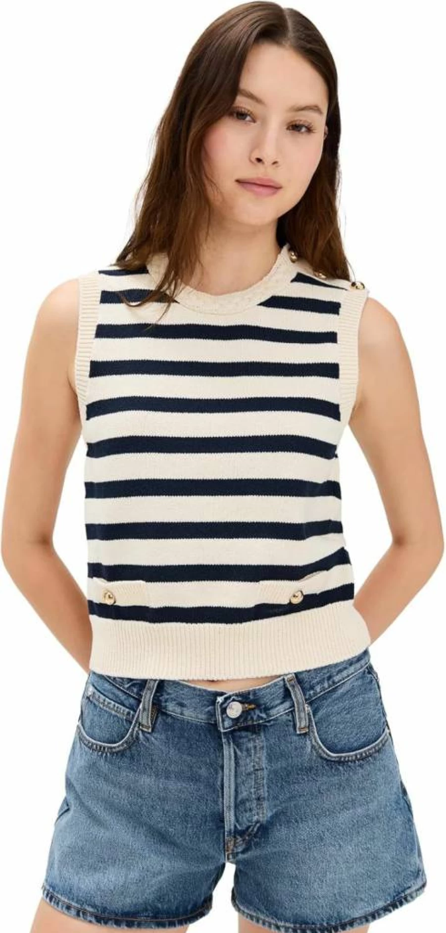 FRAME Women's The Harbor Vest - Classic Casual Outerwear Coat