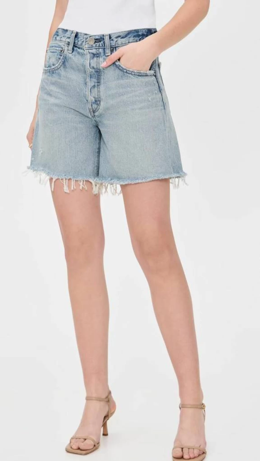 MOUSSY VINTAGE Women's High-Waisted Nolita Denim Shorts - Retro Fashion Casual Style