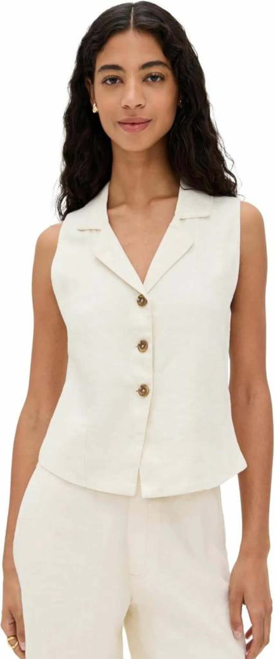 DL1961 Women's Neev Linen Blouse - Relaxed Fit Linen Top for Women