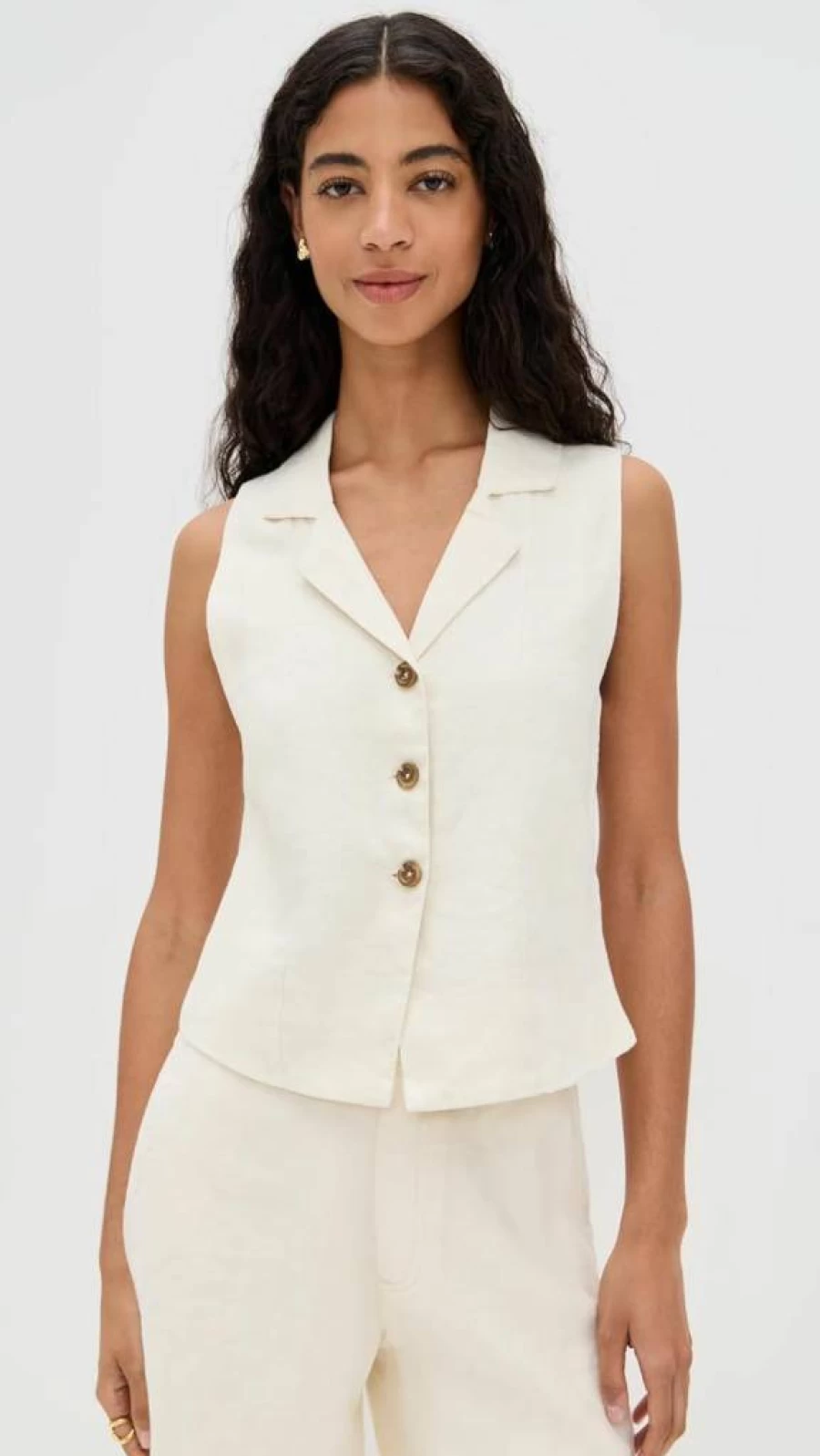 DL1961 Women's Neev Linen Blouse - Relaxed Fit Linen Top for Women