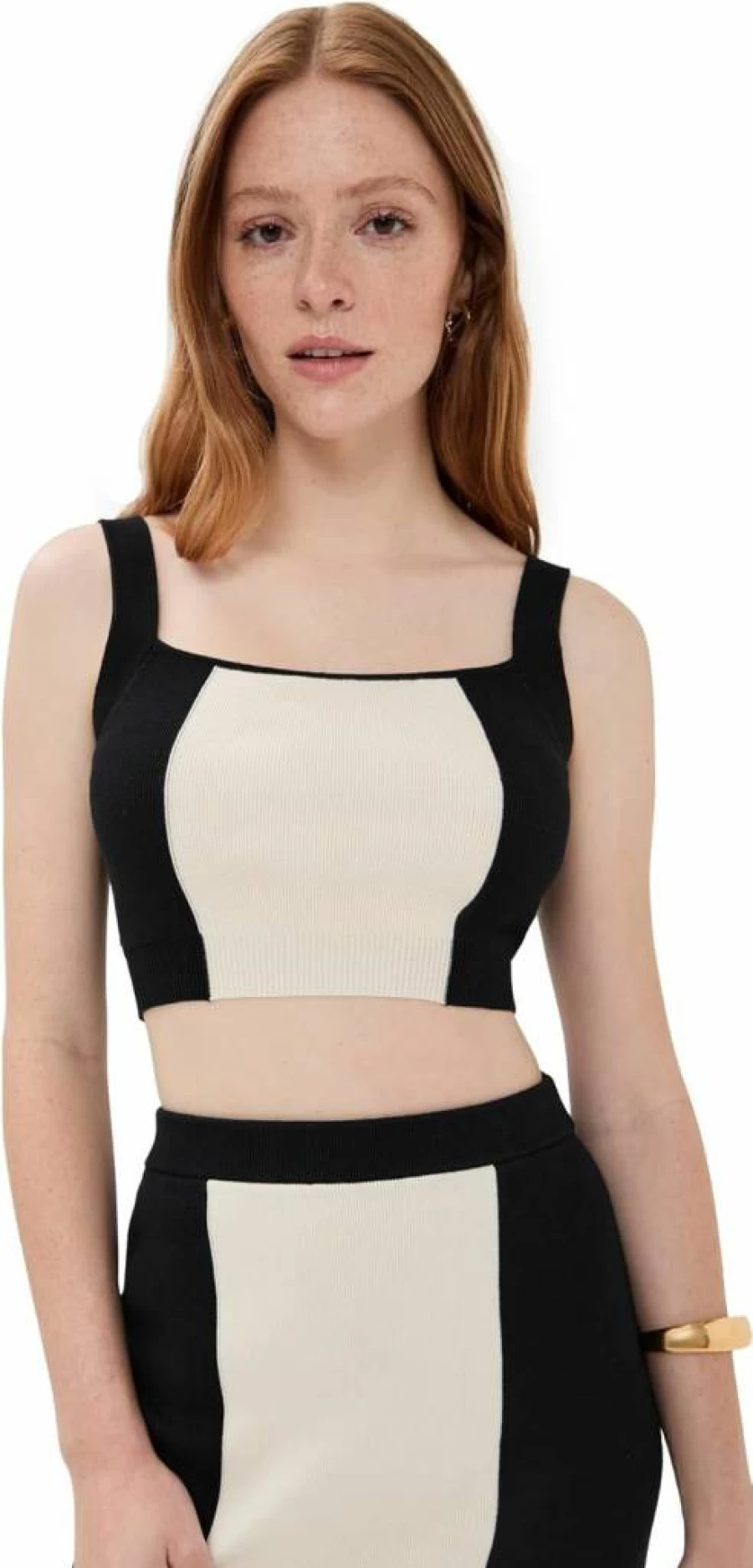 LE BOP Women's Color Blocked Sleeveless Top - Stylish Casual Tank for Summer