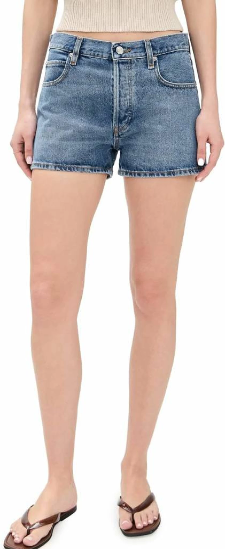 FRAME Women's The Hang High-Waisted Denim Shorts