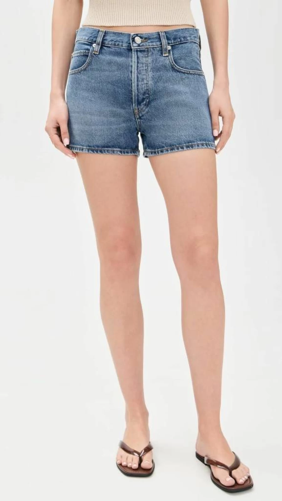 FRAME Women's The Hang High-Waisted Denim Shorts