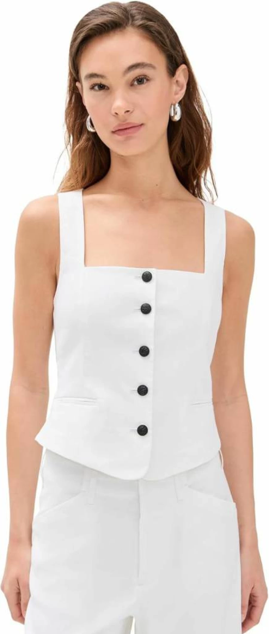 Rag & Bone Women's Mariana Vest Italian Crepe Lightweight Stylish Waistcoat