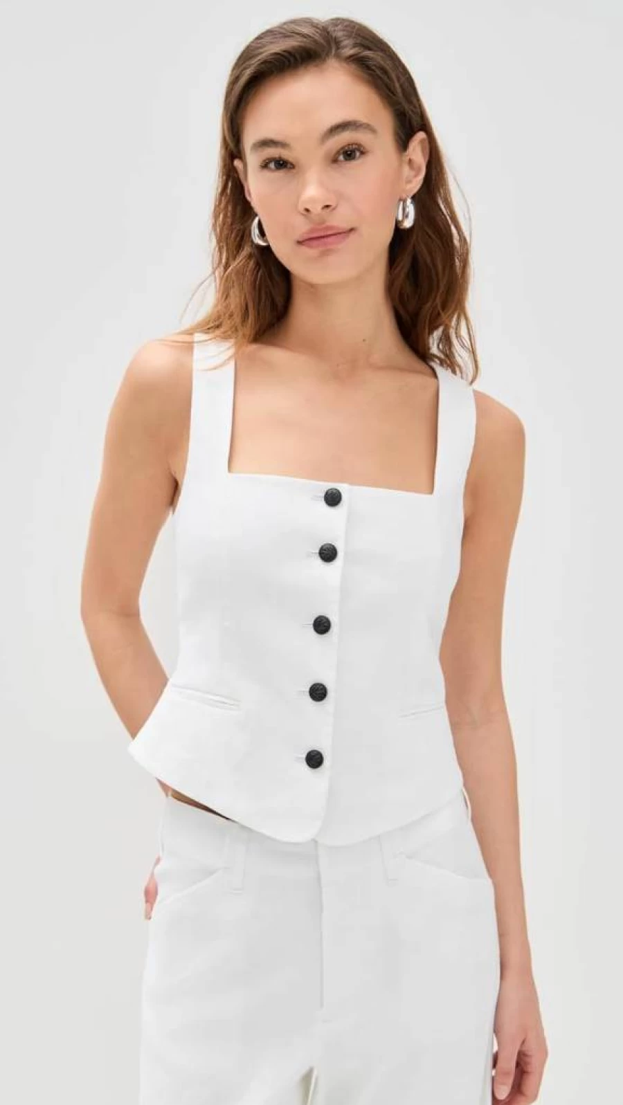 Rag & Bone Women's Mariana Vest Italian Crepe Lightweight Stylish Waistcoat
