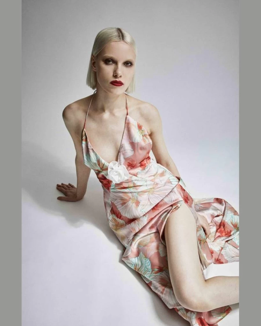 BARDOT Aradia Floral Printed Halter Neck Summer Dress