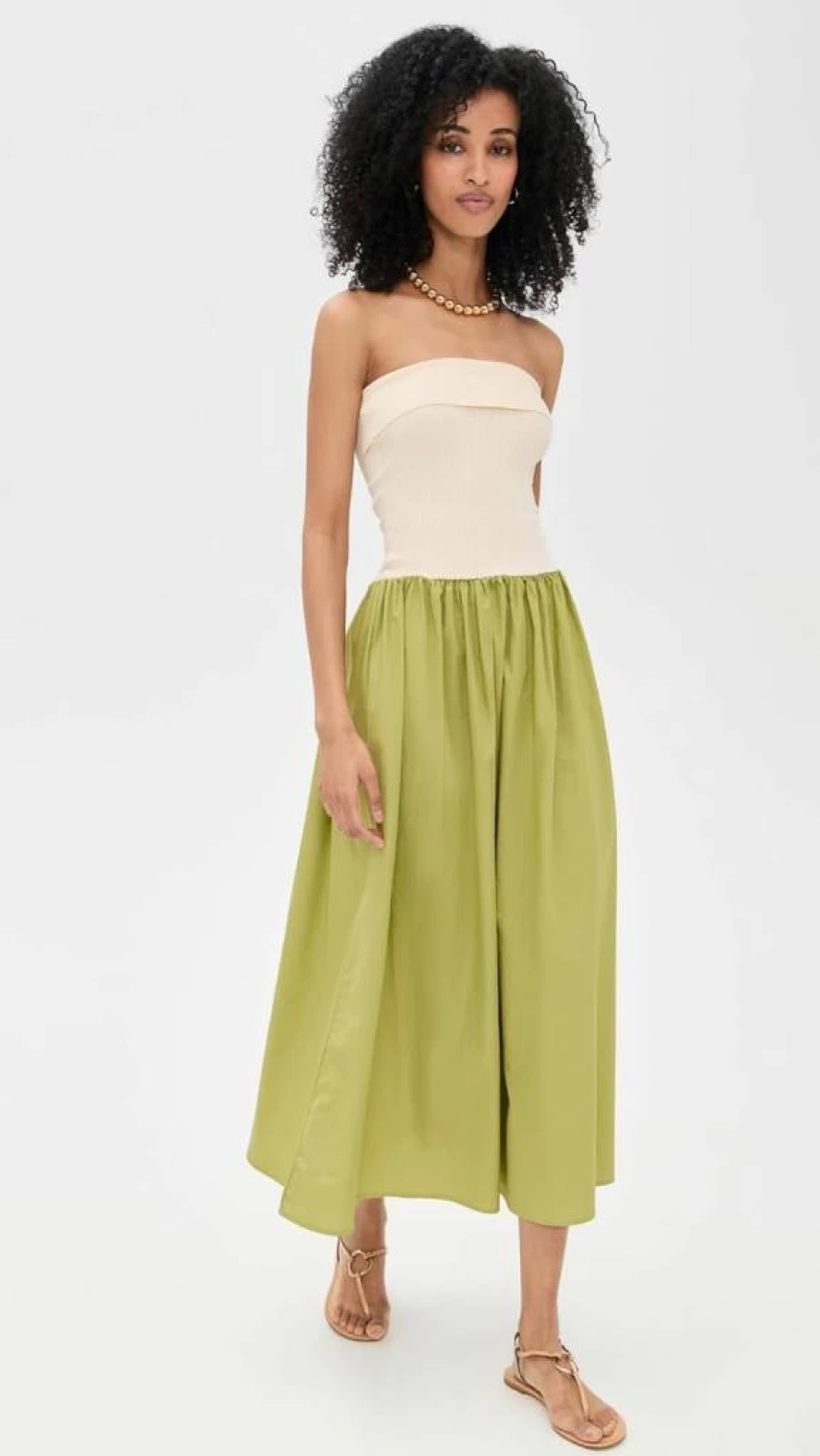 MOON RIVER Women's Strapless Two-Tone Midi Dress - Elegant Black & White Formal Gown
