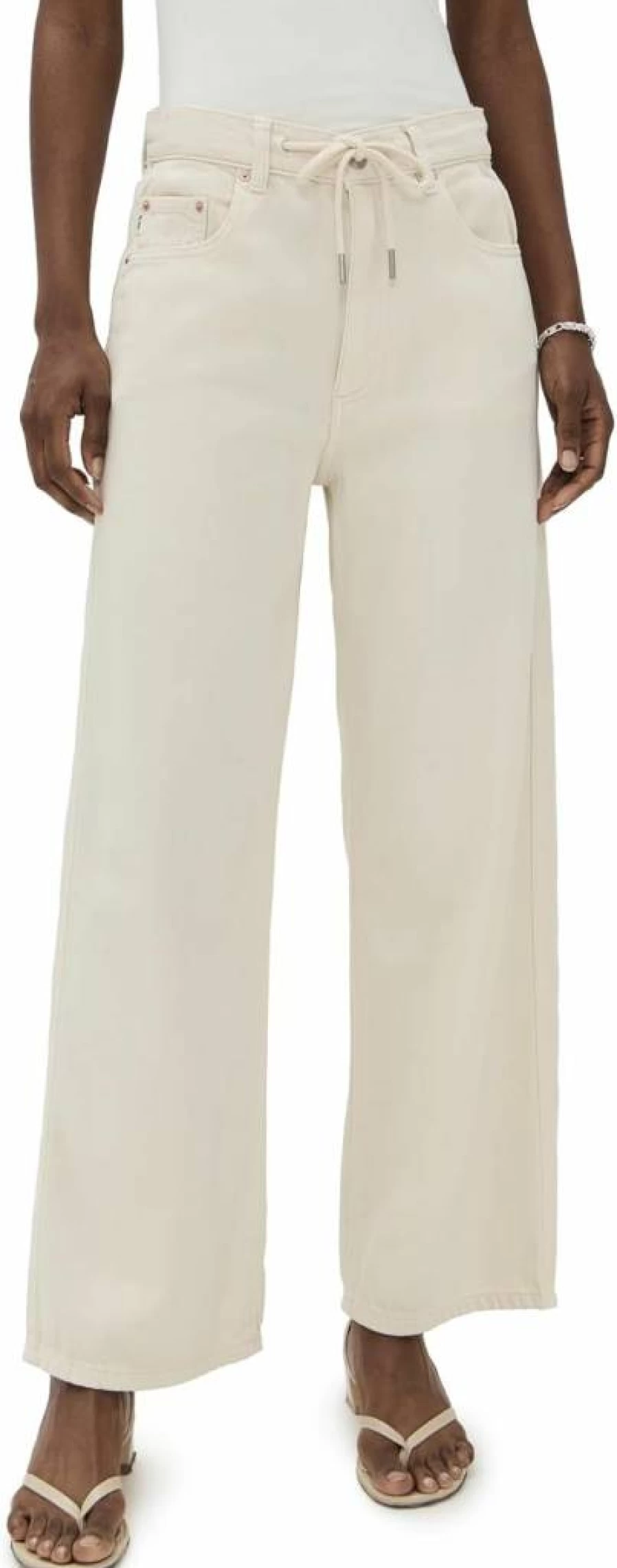 DL1961 Women's Aura Taylor High-Rise Barrel Jeans with Drawstring Waist - Sustainable Denim
