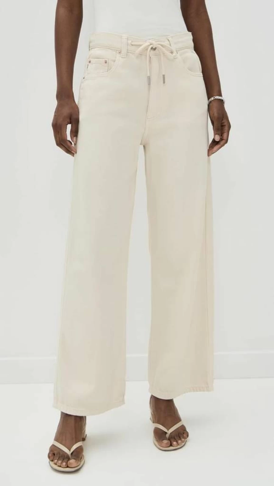 DL1961 Women's Aura Taylor High-Rise Barrel Jeans with Drawstring Waist - Sustainable Denim