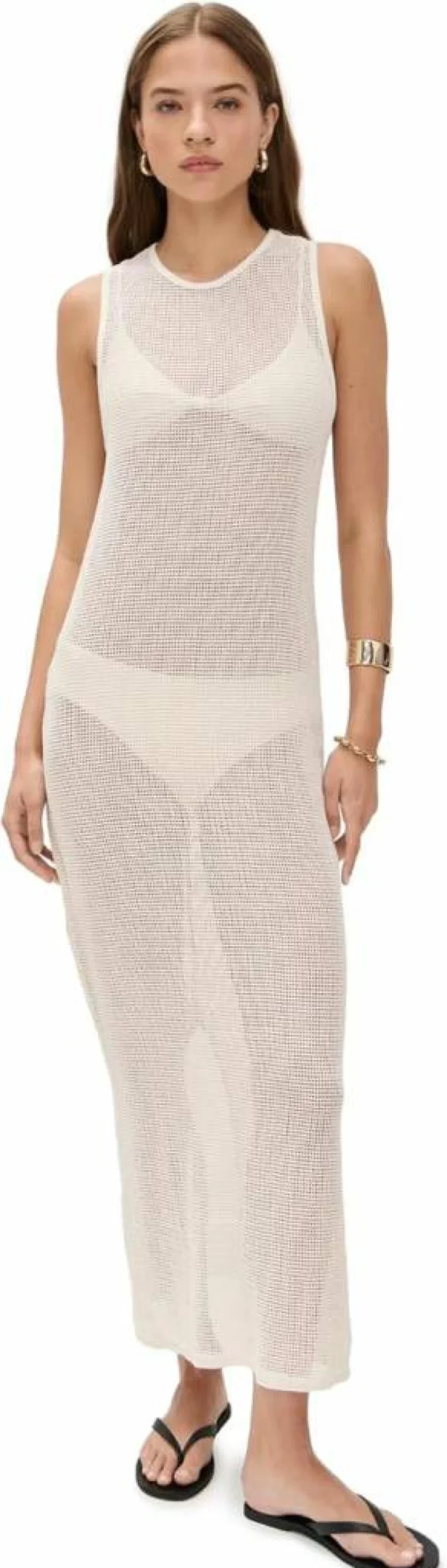 LE BOP Women's Biarritz Maxi Coverup - Lightweight Beach Dress, Swimwear Cover-Up, Summer Tunic with Side Slits