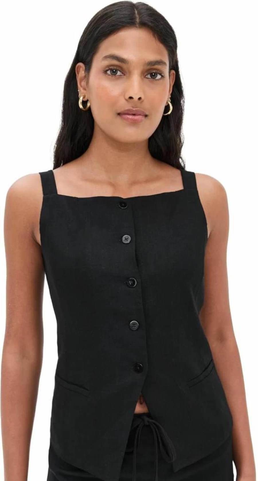 WAYF Women's Button-Down Shirt Casual Long Sleeve Tops Stylish Comfortable Blouse