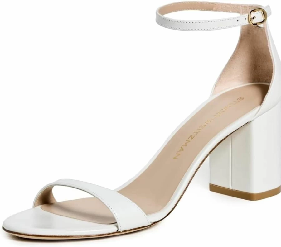 Stuart Weitzman Women's Nudist 75mm Block Heel Sandals | Luxury Comfortable Slide Sandals for Women