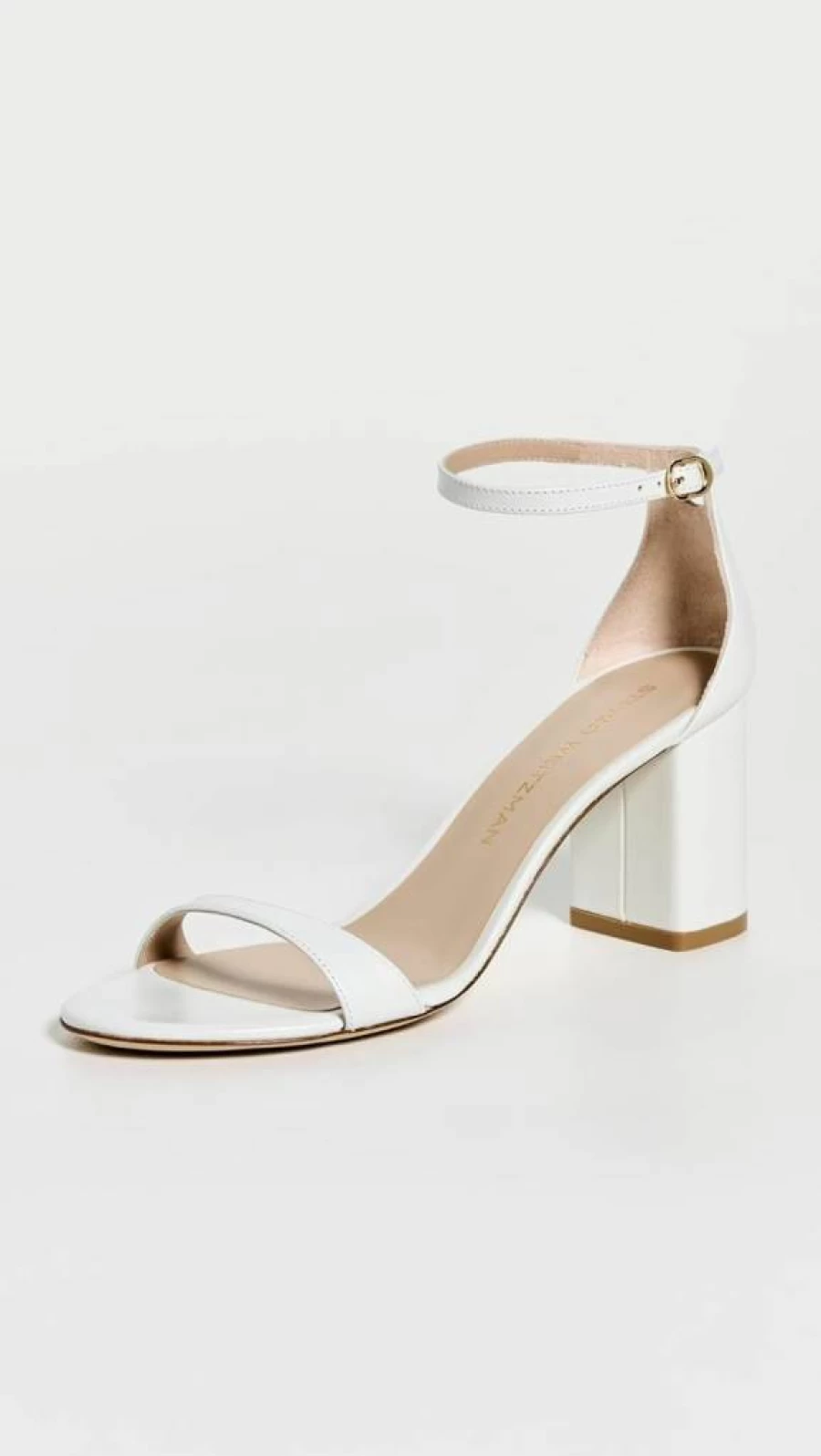 Stuart Weitzman Women's Nudist 75mm Block Heel Sandals | Luxury Comfortable Slide Sandals for Women