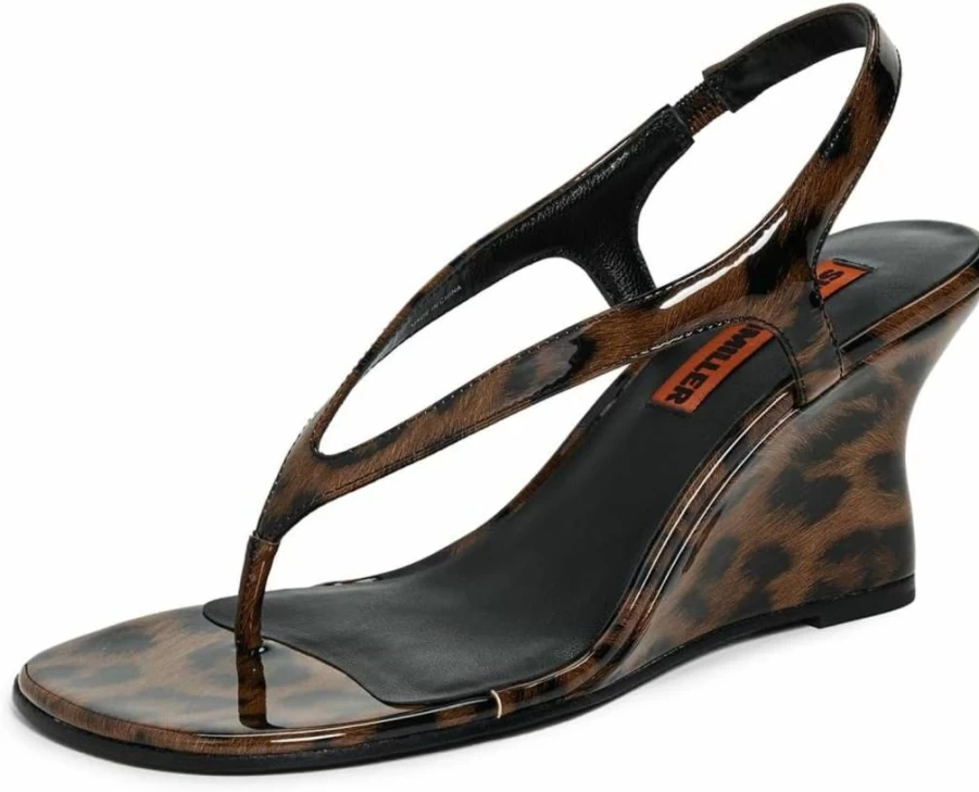 SIMON MILLER USA Women's Beep Thong Wedge Sandals - Stylish Summer Wedge Heel Shoes for Women