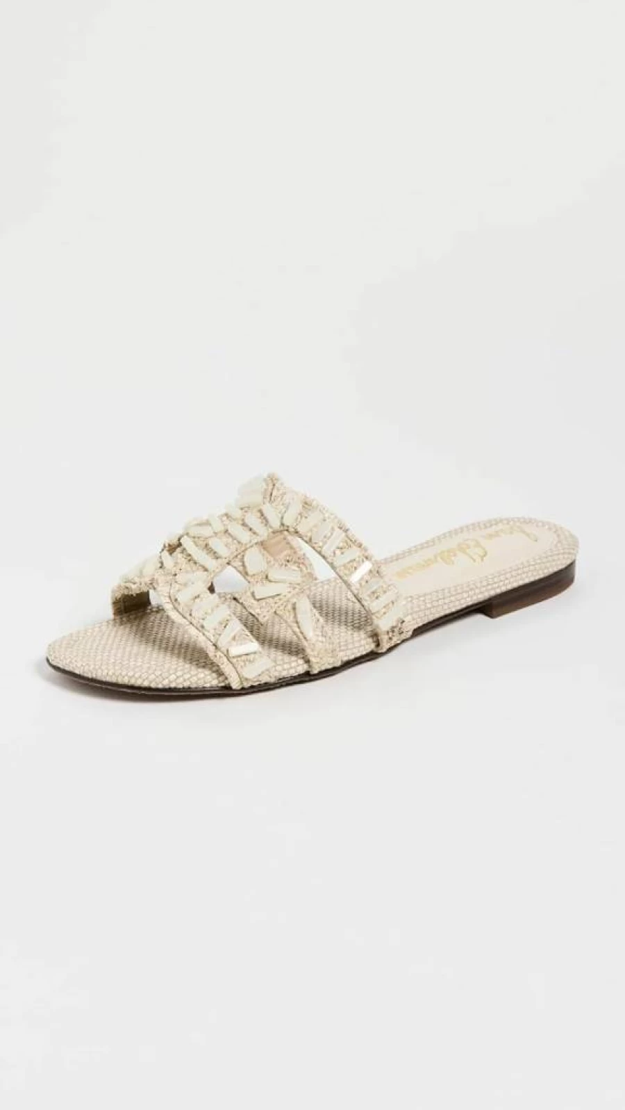Sam Edelman Women's Bay Stone Flat Sandal – Comfortable Leather Straps Casual Slip-On Summer Shoes