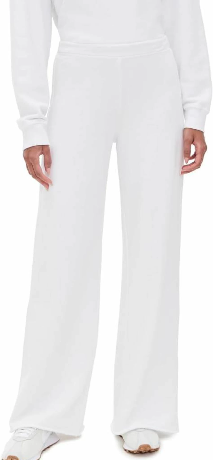 Perfect White Tee Women's Amber French Terry Wide Leg Lounge Pants - Comfortable Casual High Waist Trousers