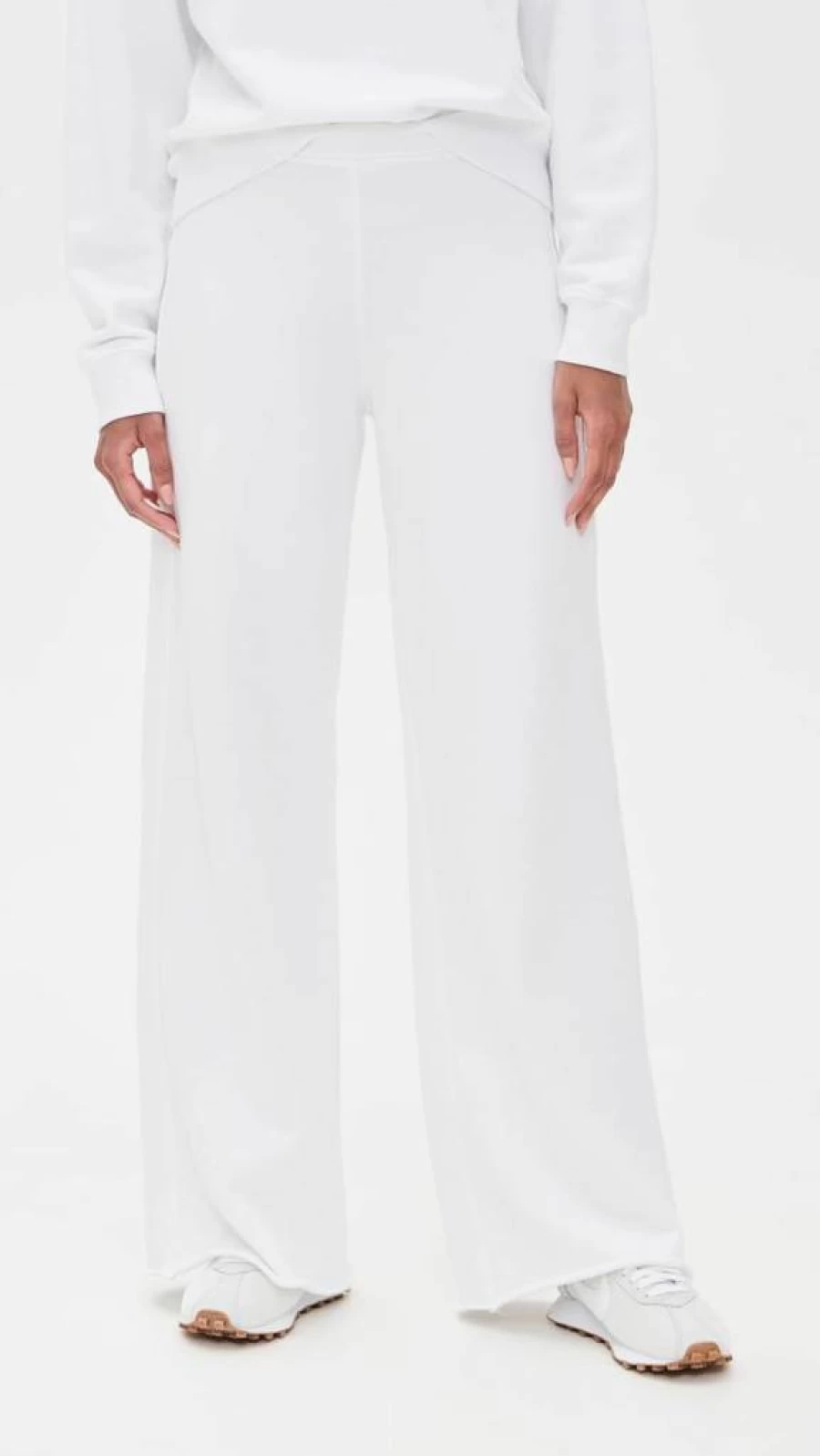 Perfect White Tee Women's Amber French Terry Wide Leg Lounge Pants - Comfortable Casual High Waist Trousers