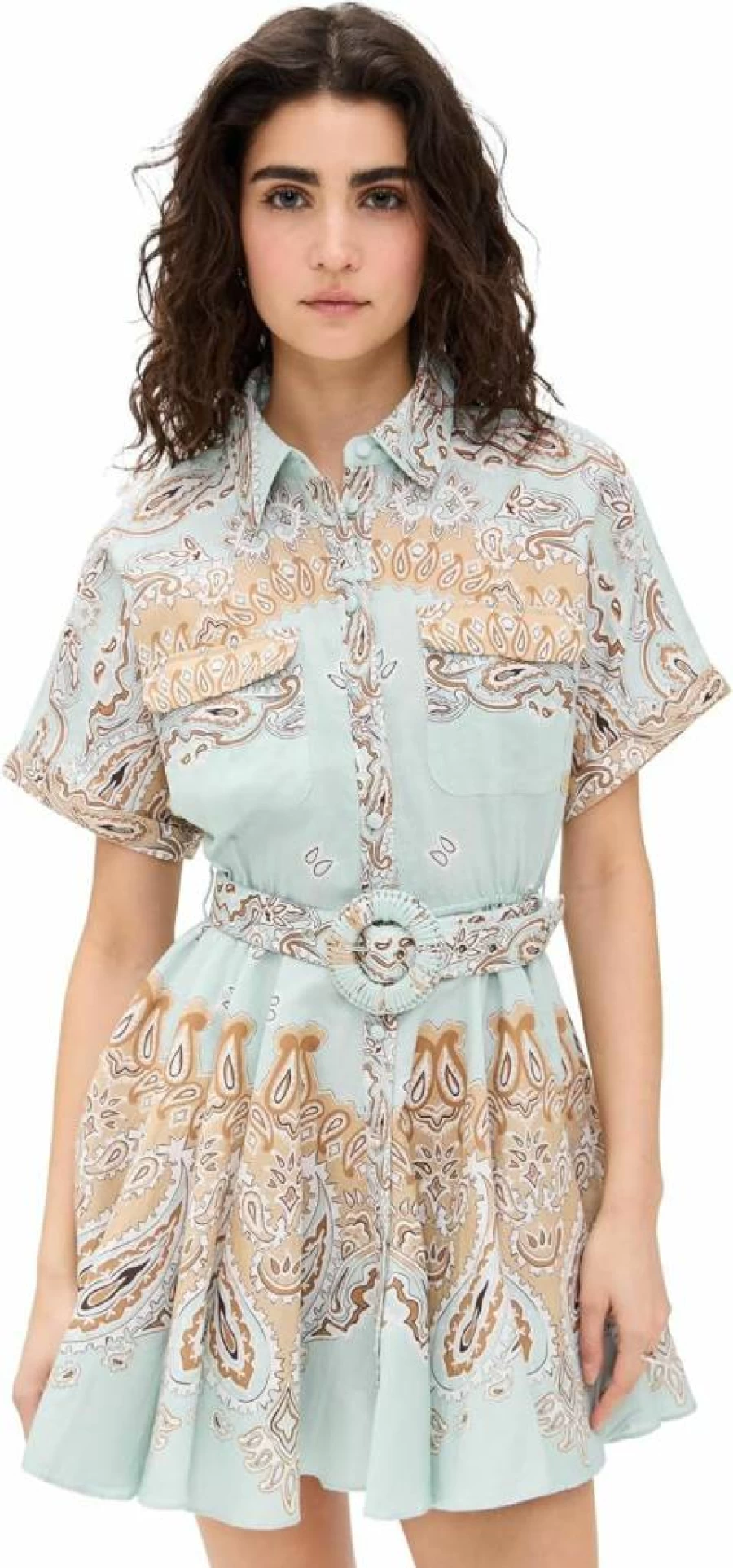 Hemant and Nandita Women's Stylish Short Dress with Adjustable Buckle Belt for Fashionable Outfits