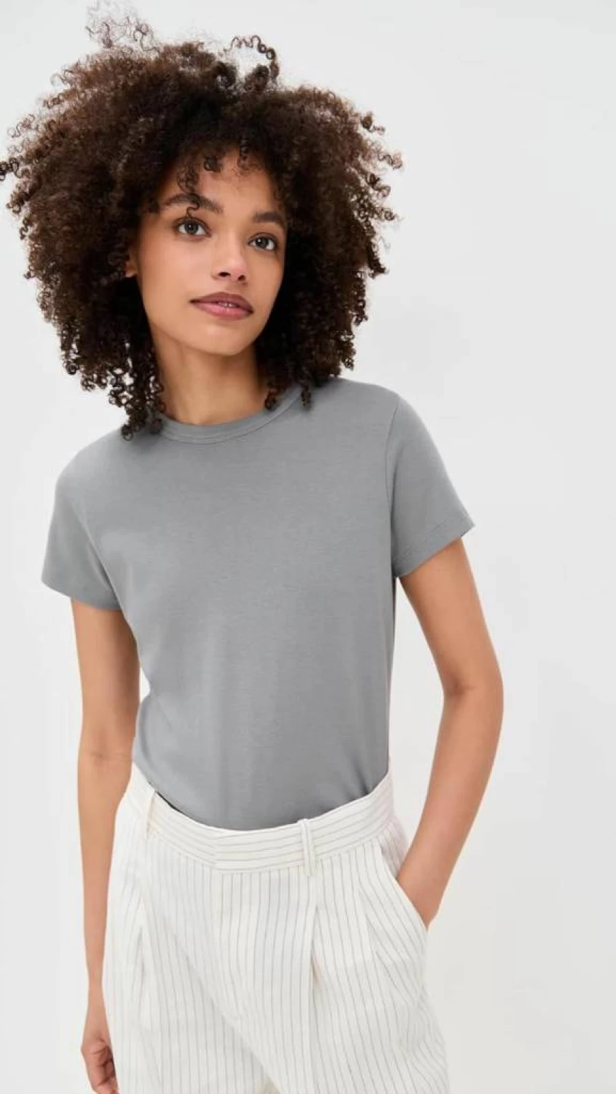 Vince Women's Vintage 90s Shrunken T-Shirt | Soft Cotton Short Sleeve Tee