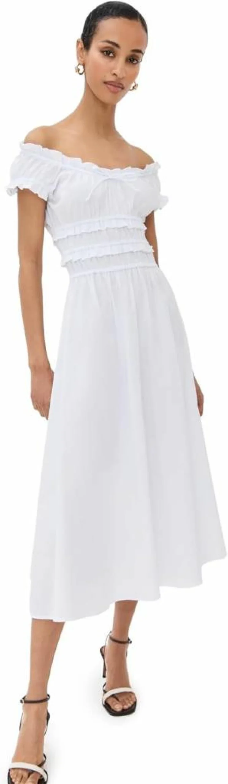 LE BOP Women's Stella Dress - Elegant Flowy Summer Dress with V-Neck and Floral Print
