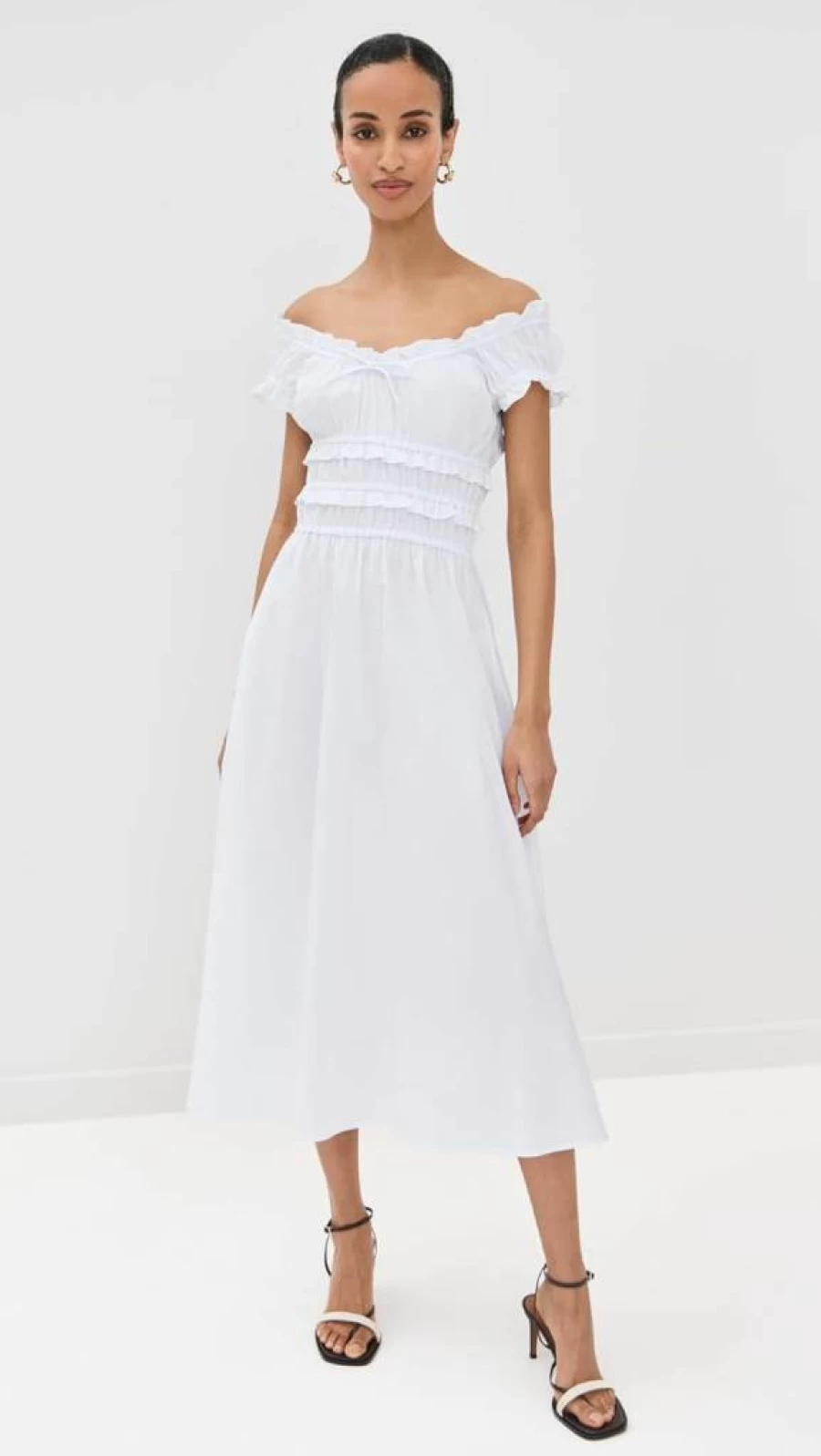 LE BOP Women's Stella Dress - Elegant Flowy Summer Dress with V-Neck and Floral Print