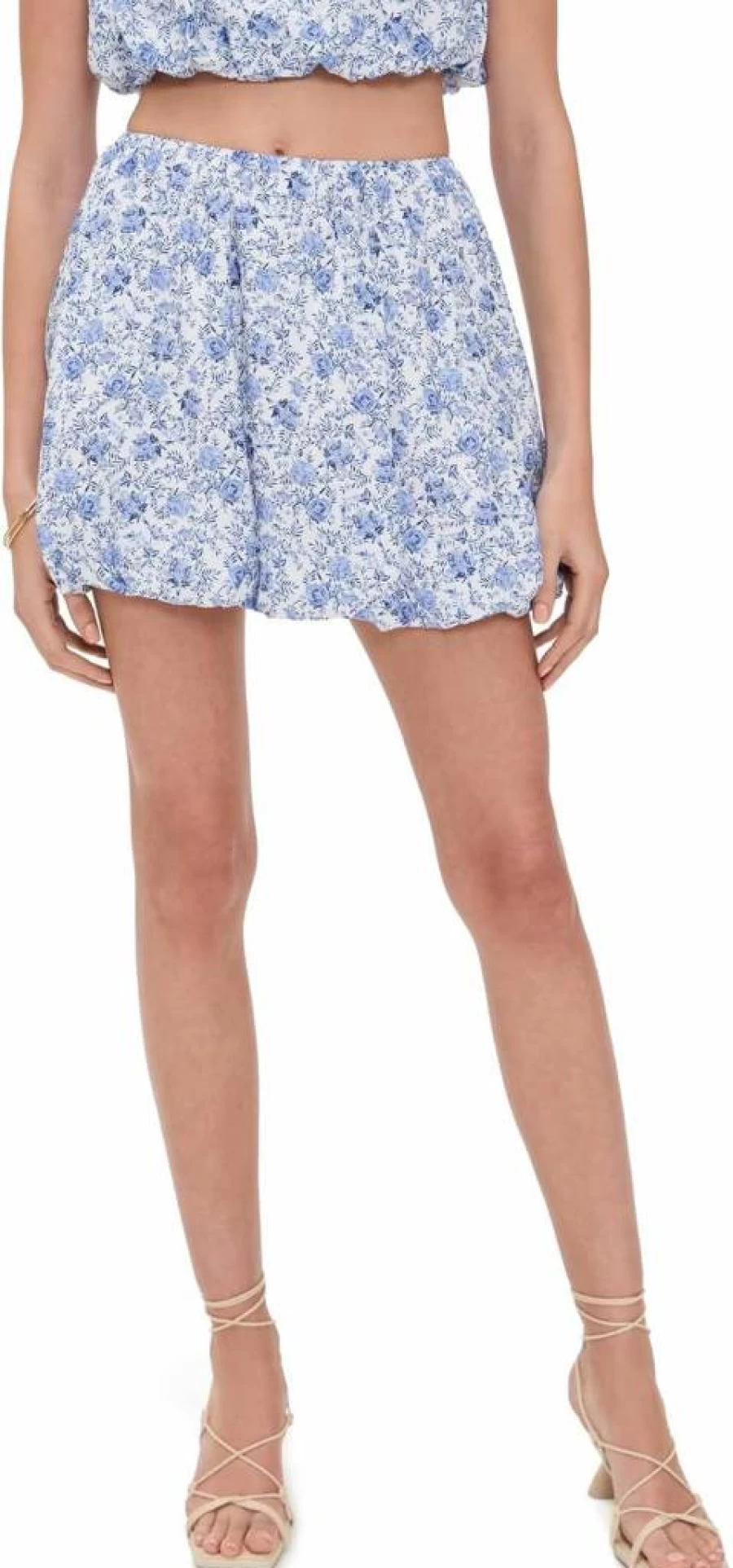 MINKPINK Women's Evelyn Bubble Hem Skirt - Trendy High Waist Flared Mini Skirt for Fashion Outfits