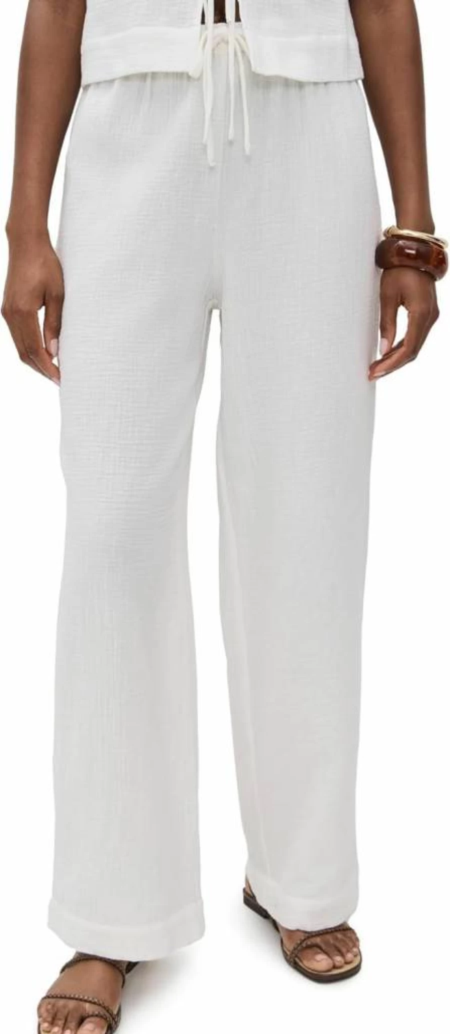 WAYF Women's Ani Drawstring Casual Pants - Comfortable Travel & Lounge Bottoms
