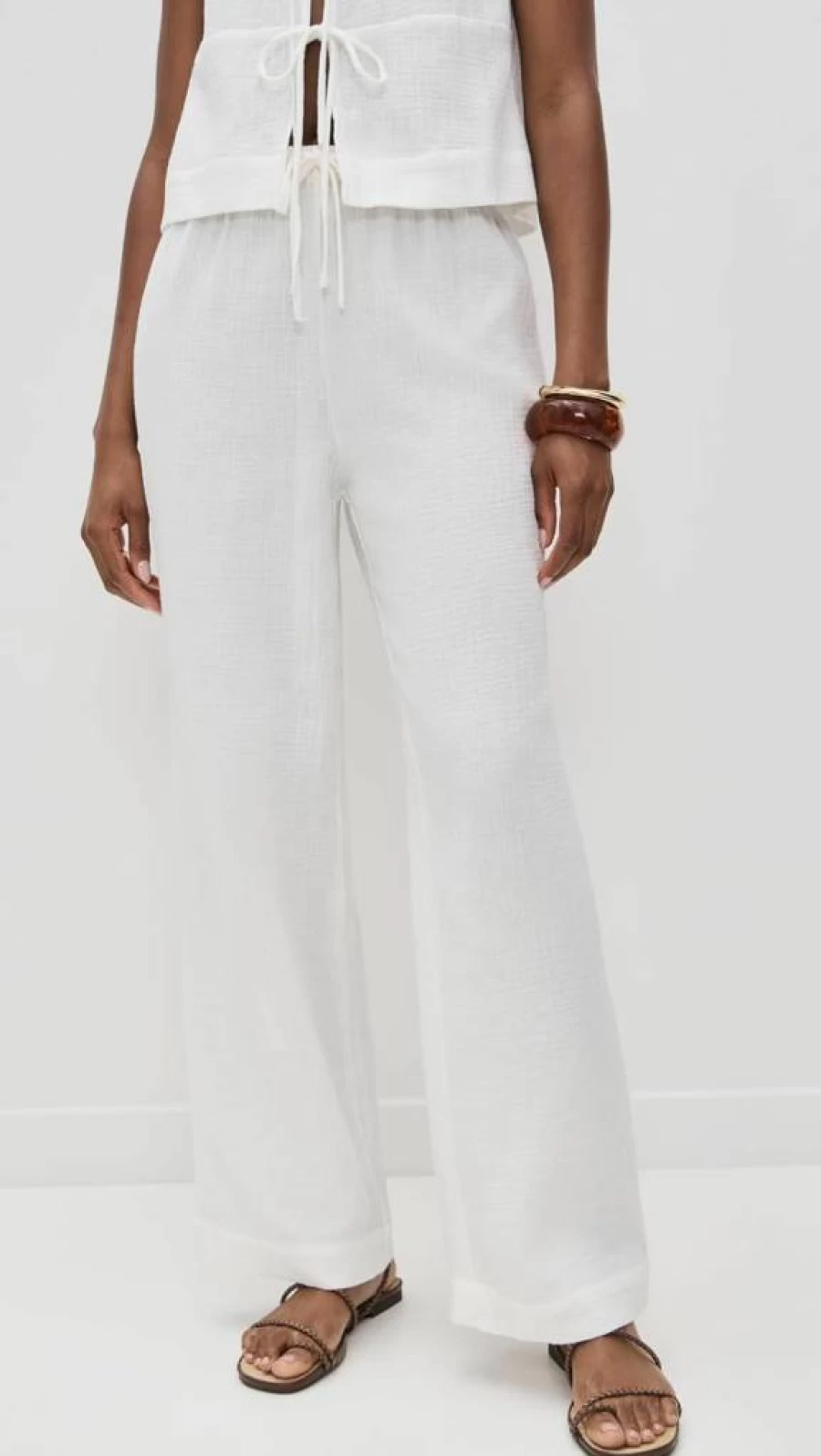 WAYF Women's Ani Drawstring Casual Pants - Comfortable Travel & Lounge Bottoms