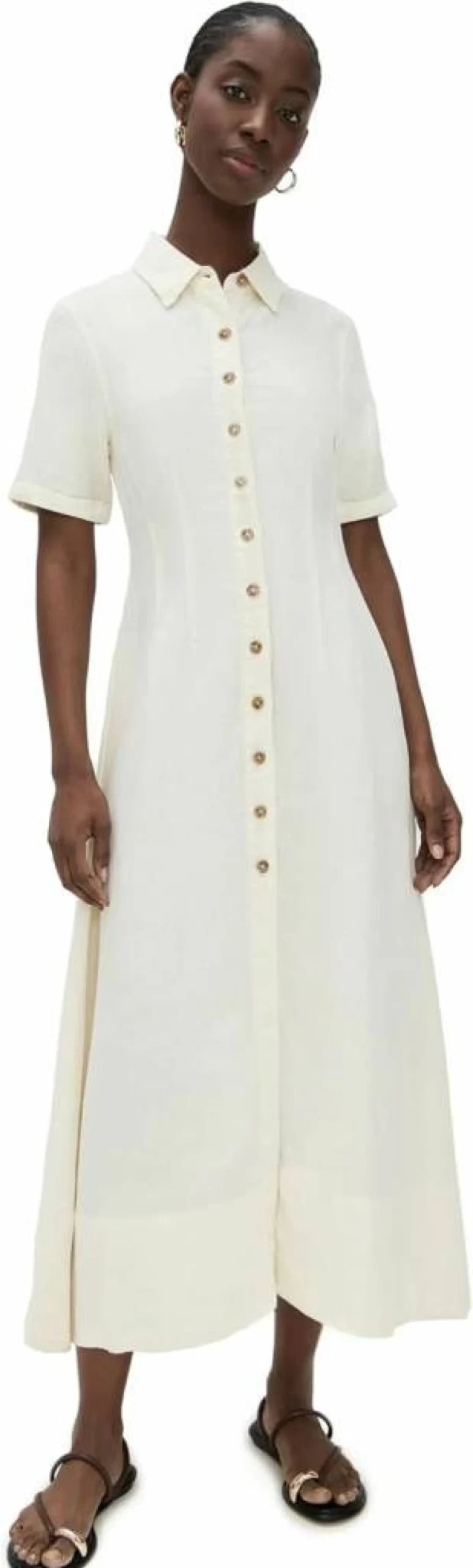 DL1961 Women's Linen Midi Dress - Montauk Style Summer Casual Beach Dress
