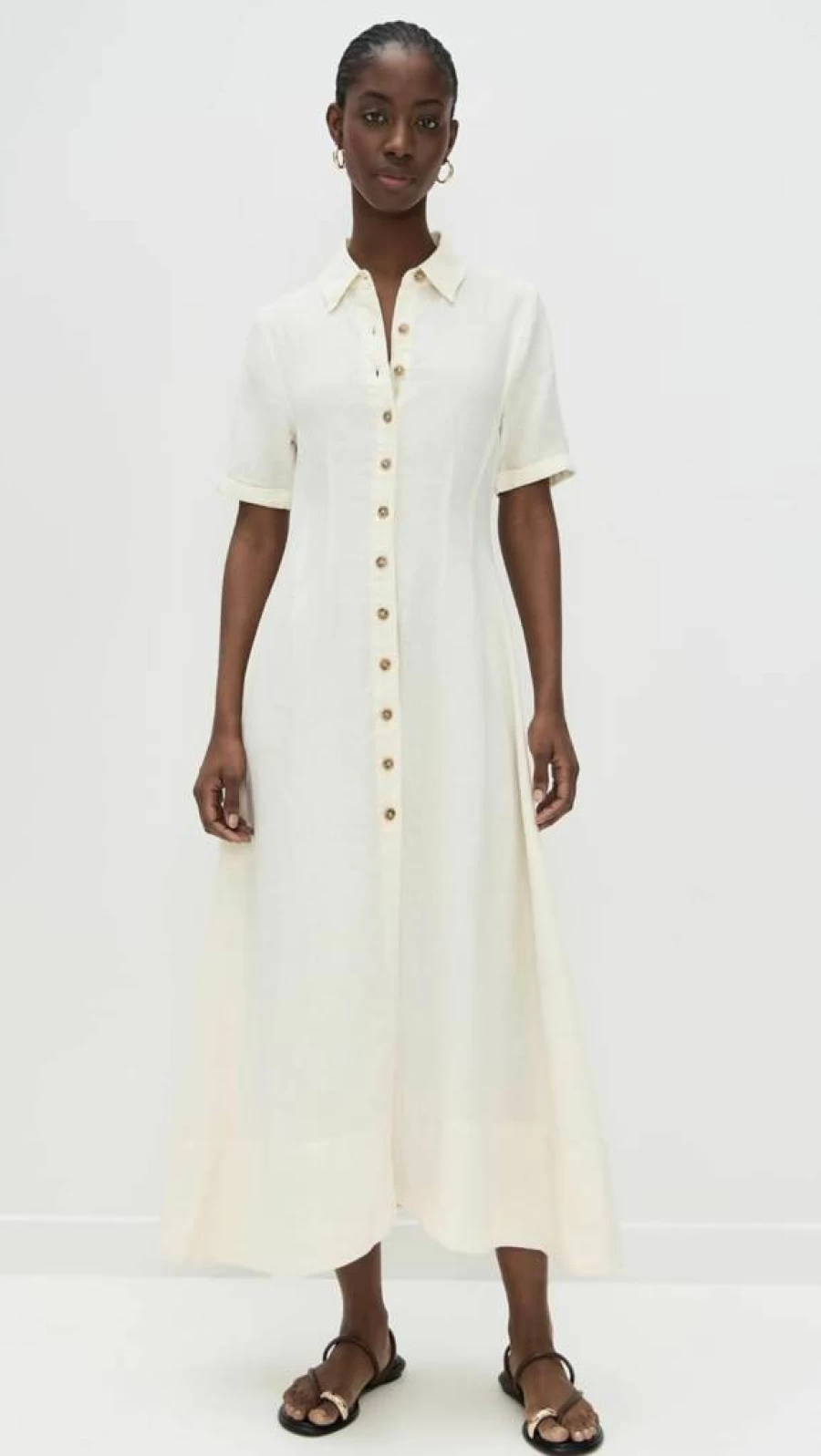 DL1961 Women's Linen Midi Dress - Montauk Style Summer Casual Beach Dress