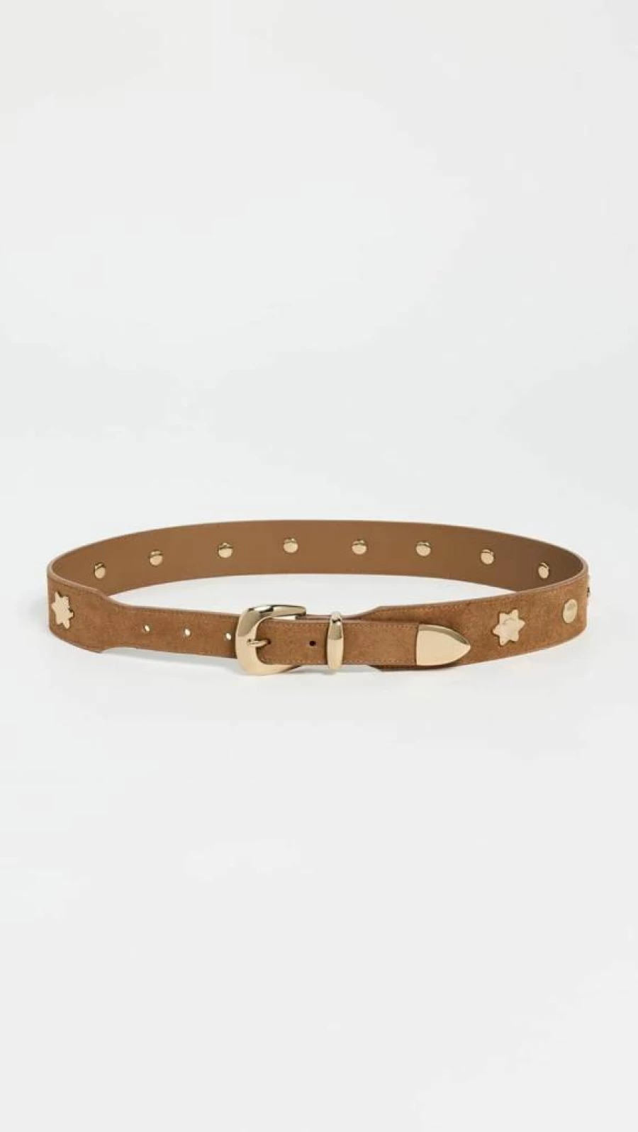 Madewell Women's Suede Western Belt with Sun Stud Detail - Wide Clean Style
