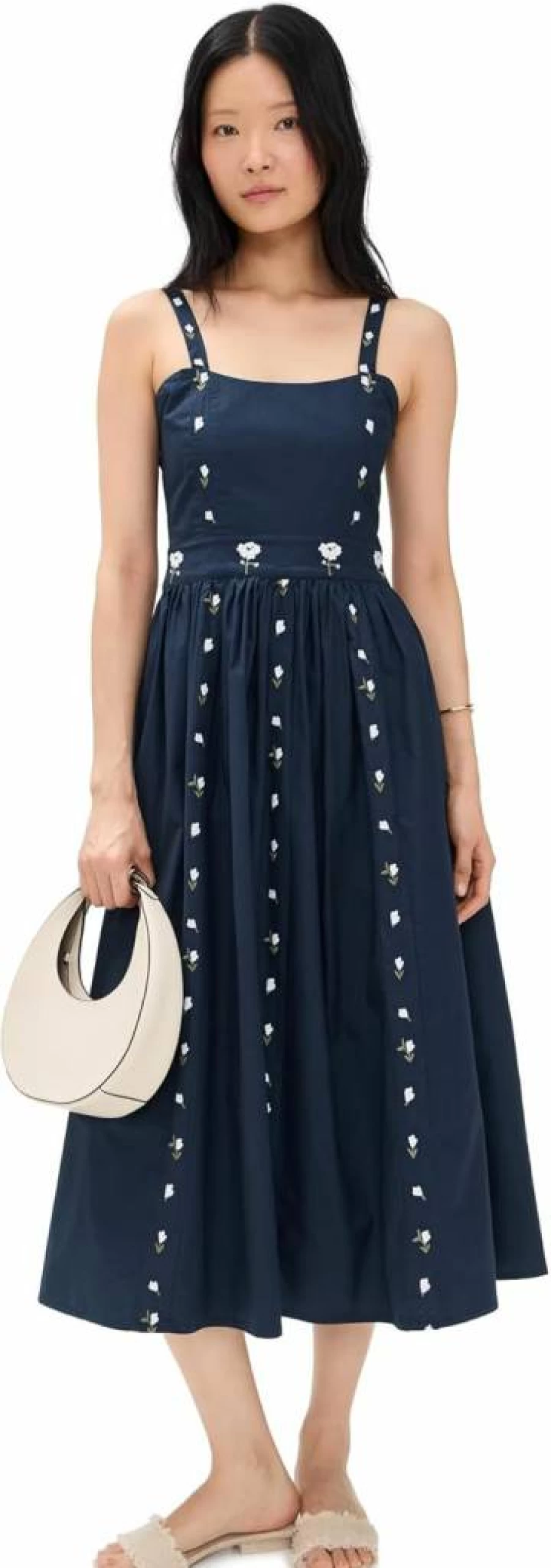 FANM MON Women's Hulya Dress - Elegant Flowy Summer Dress with V-Neck and Floral Print