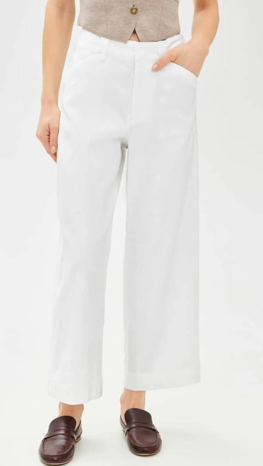 Rag & Bone Women's Banks High-Waisted Linen Pants - Lightweight Summer Trousers with Relaxed Fit
