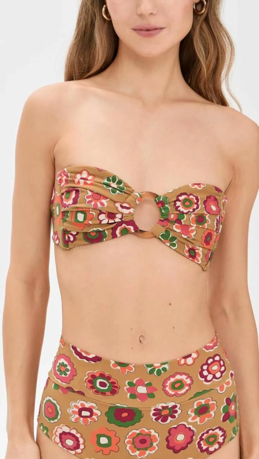 Montce Women's Tori Ties Bandeau Bikini Top - Adjustable Strapless Swimwear