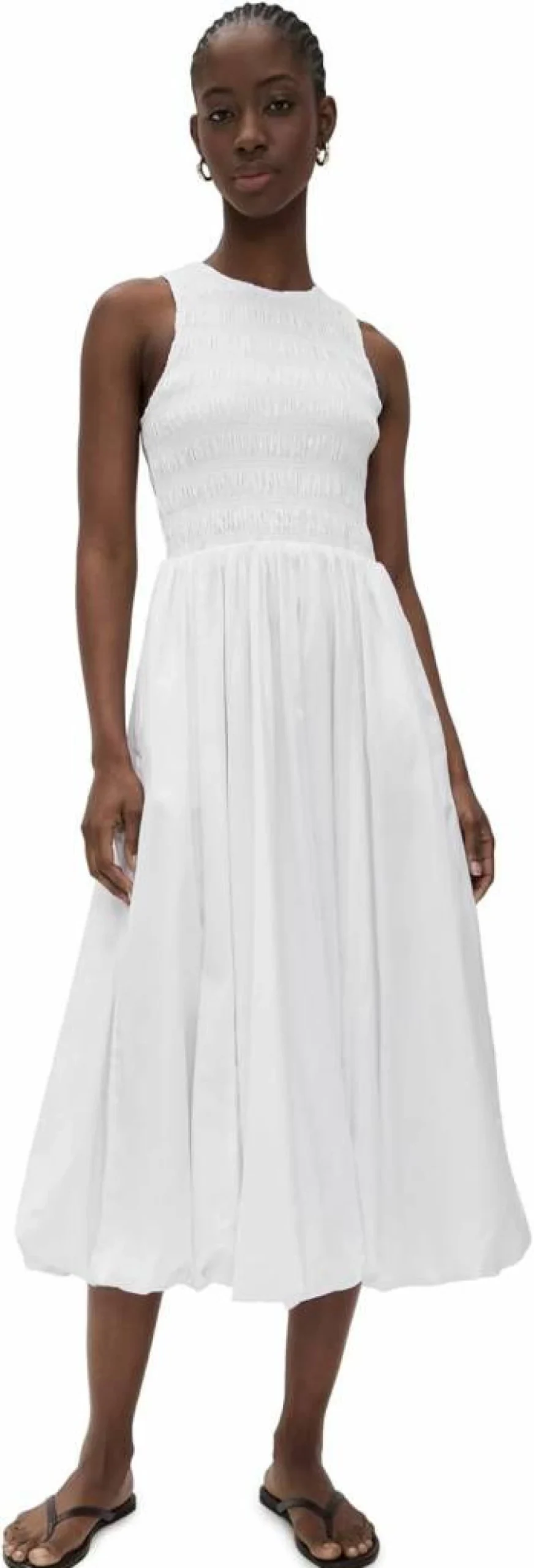 Madewell Women's Selena Poplin Bubble Dress - Flowy Short Sleeve Summer Mini Dress