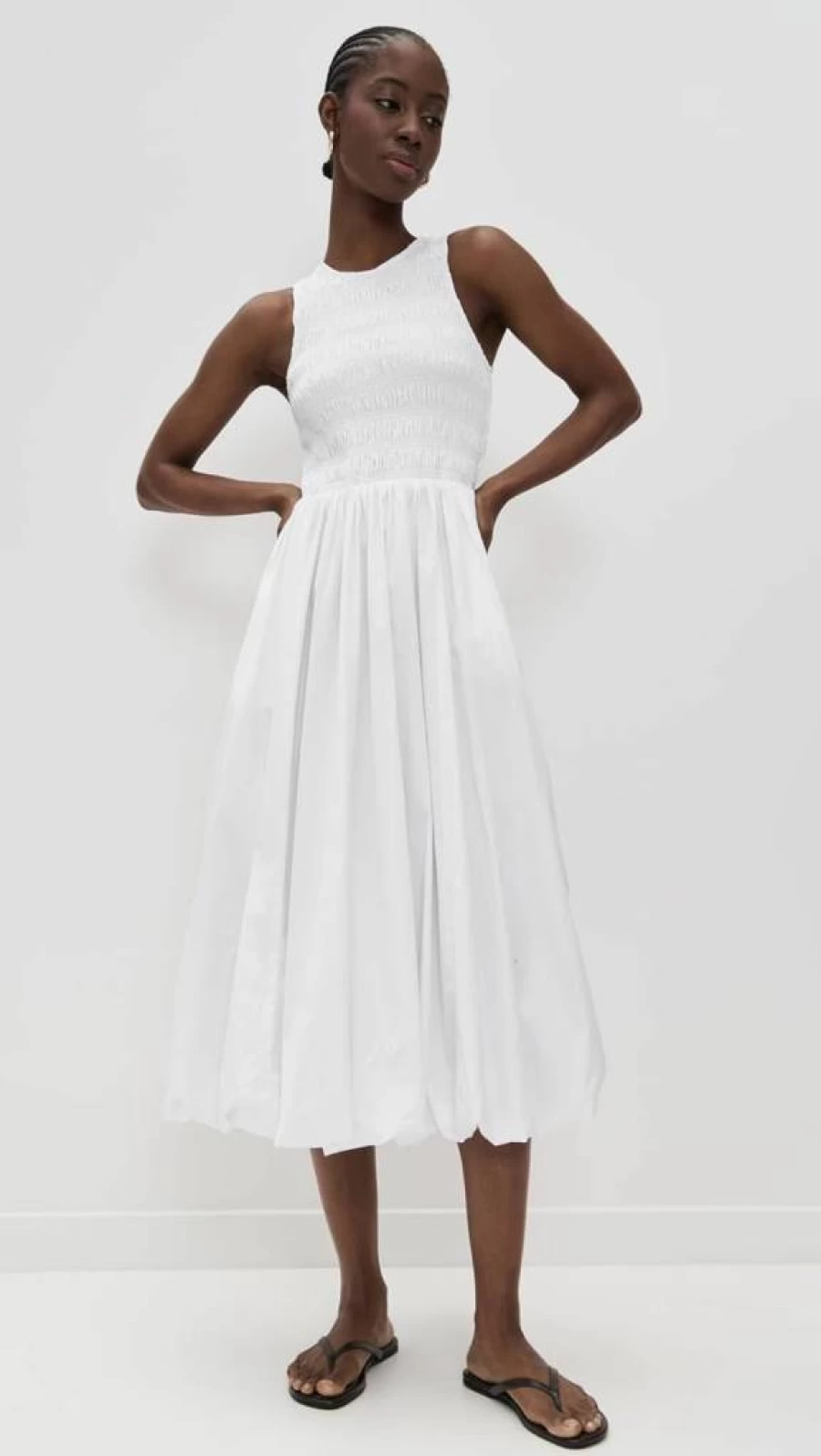 Madewell Women's Selena Poplin Bubble Dress - Flowy Short Sleeve Summer Mini Dress