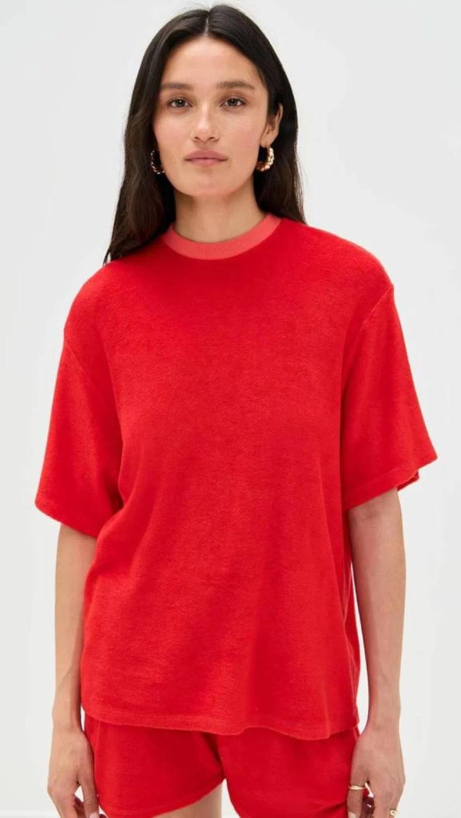 LE BOP Women's Farrah Short Sleeve Terry T-Shirt - Casual Comfort Fit Tee