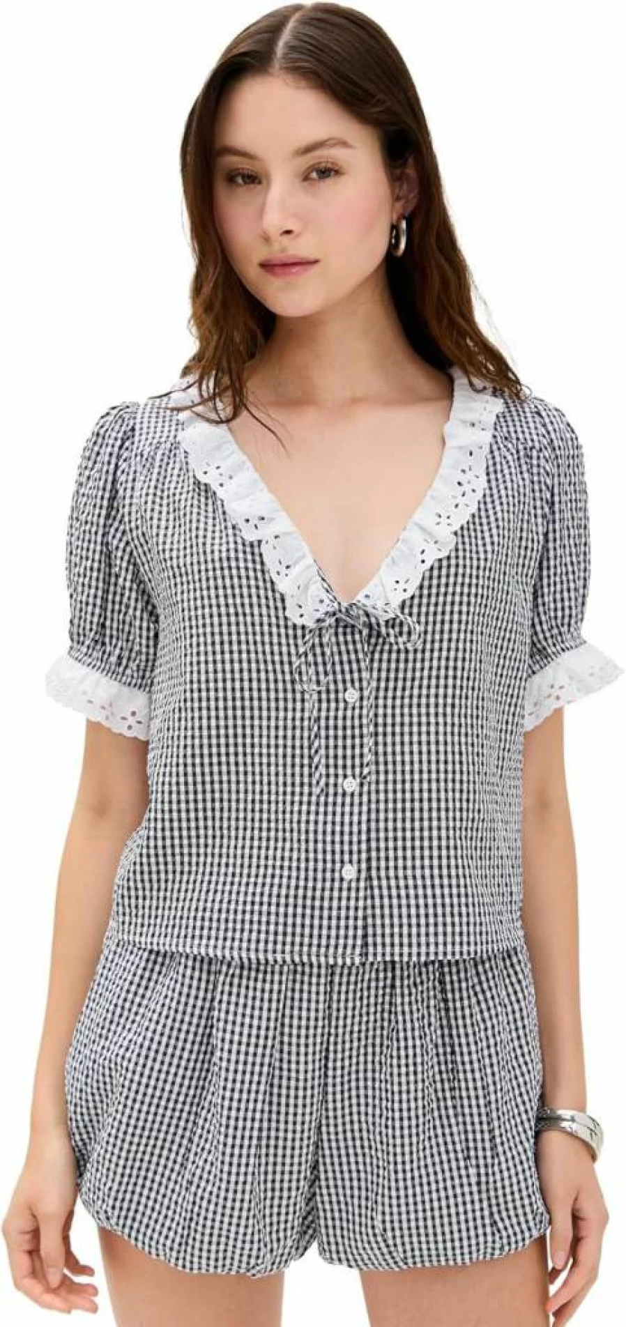 WAYF Women's Maggie Short Sleeve Casual Top - Stylish Comfort for Everyday Wear