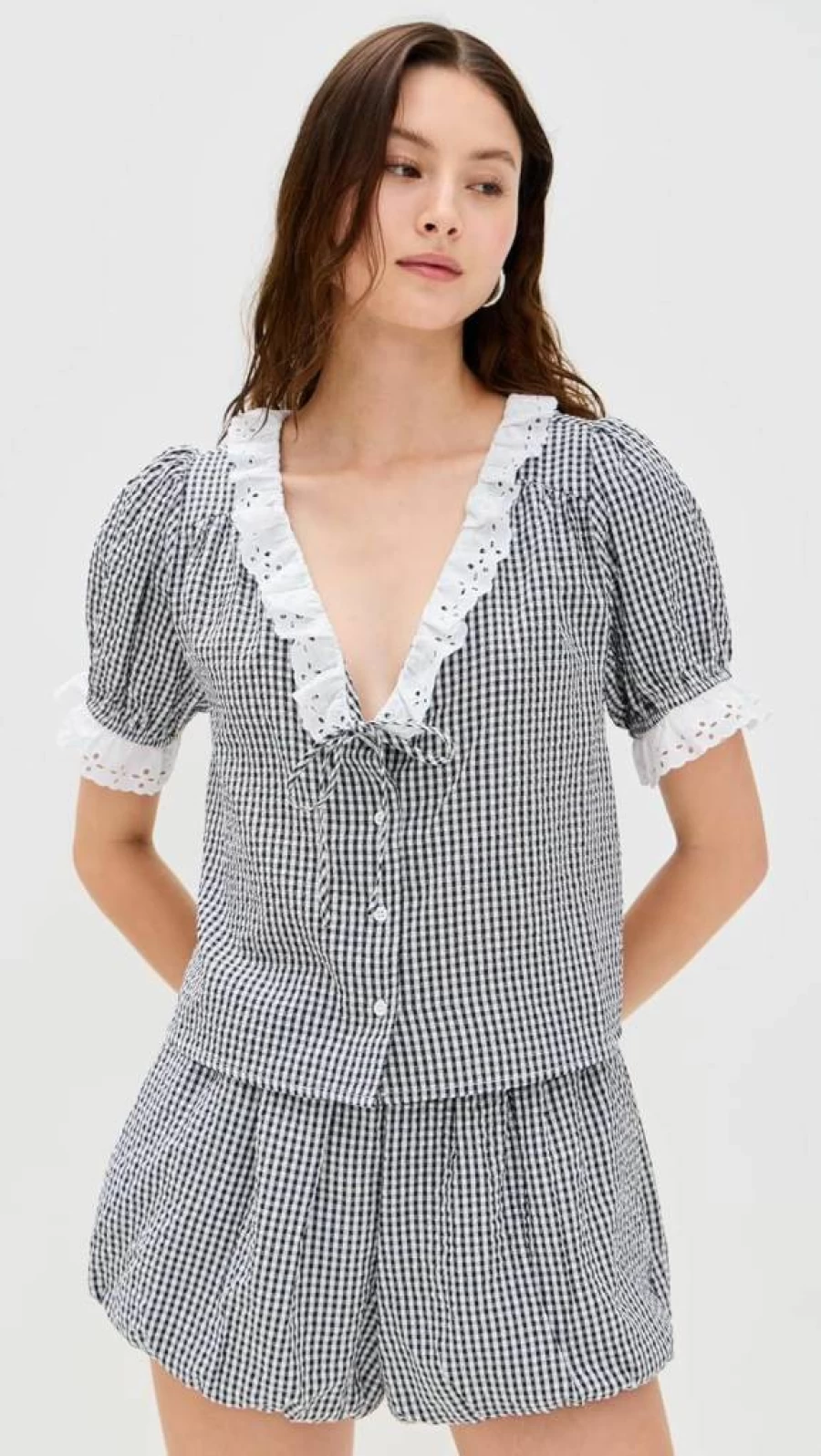 WAYF Women's Maggie Short Sleeve Casual Top - Stylish Comfort for Everyday Wear